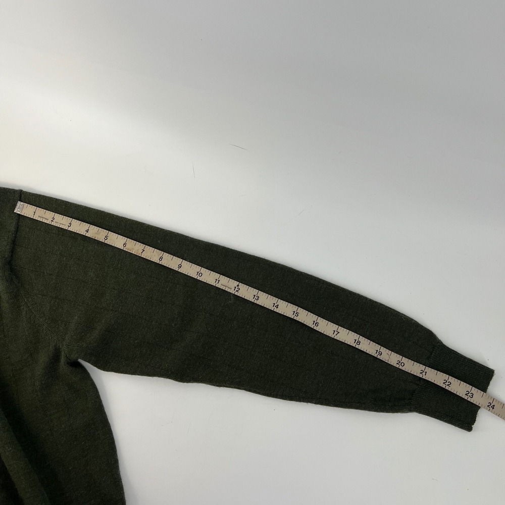 Spring + Mercer Mens XL Olive Green Merino Wool Blend Ribbed Mock Neck Sweater - Picture 7 of 8